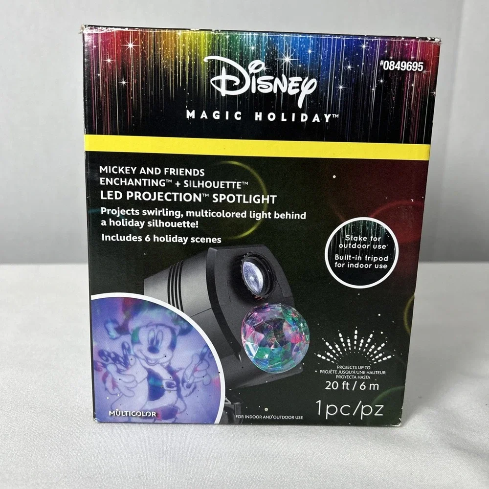Disney Magic Holiday Mickey & Friends LED Projection Swirling Spotlight 1262